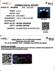 8.42/CT Natural Blue Sapphire with Govt Lab Certificate-(2331)